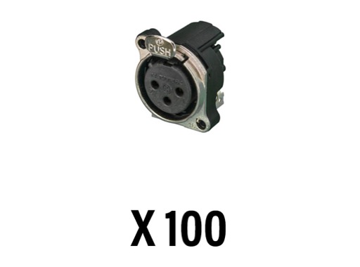 NEUTRIK • Boite de 100 embases XLR3 femelle pour CI à montage horizontal, série 