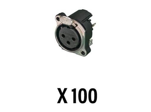 NEUTRIK • Boite de 100 embases XLR3 femelle pour CI à montage vertical, série B
