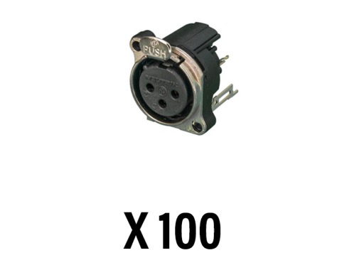 NEUTRIK • Boite de 100 embases XLR3 femelle pour CI à montage vertical, série B
