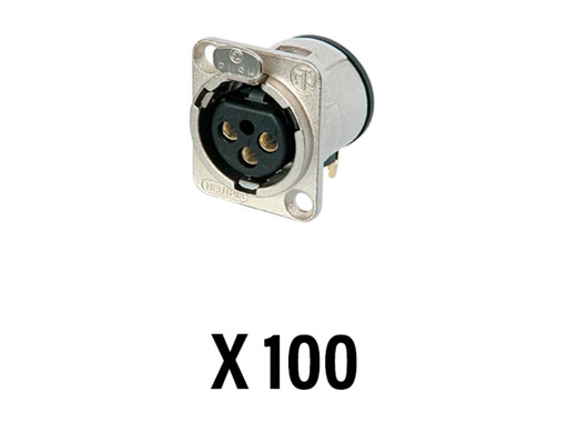 NEUTRIK • Boite de 100 embases XLR3 femelle fileté M3