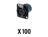 NEUTRIK • Boite de 100 embases XLR3 femelle noire, CI vertical-neutrik