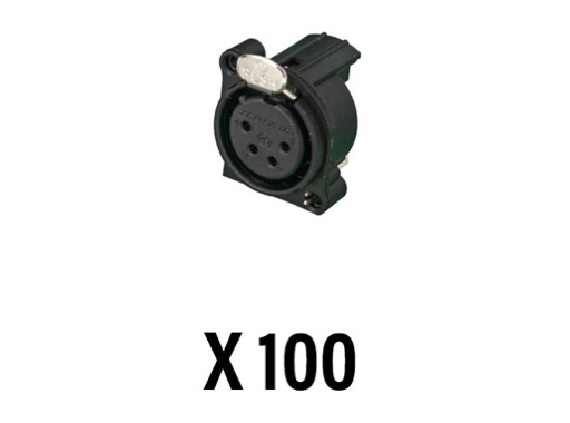 NEUTRIK • Boite de 100 embases XLR4 femelle CI horizontal série A