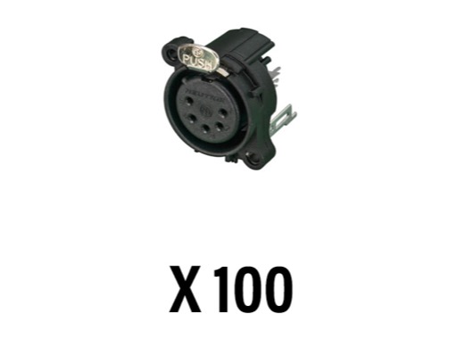 NEUTRIK • Boite de 100 embases XLR5 femelle CI vertical, série A