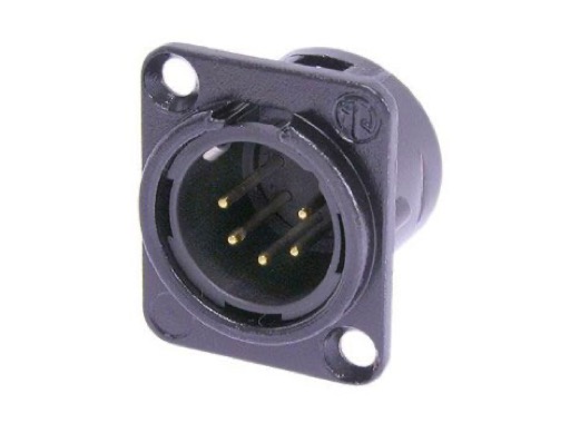 NEUTRIK • Embase XLR série D mâle noire 5 pts contacts or
