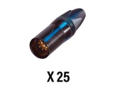 NEUTRIK • Boite de 25 fiches XLR7 mâle noire contacts or, série XX-neutrik