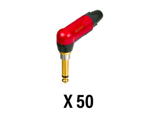 NEUTRIK • Boite de 50 fiches Jack 6.35mm mono coudée silent plug