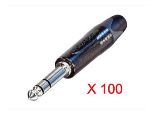 NEUTRIK &bull; Boite de 100 fiches Jack 6,35 st&eacute;r&eacute;o noir d&eacute;mont&eacute;es
