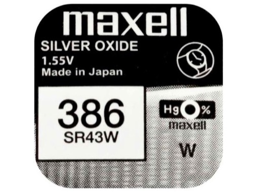 MAXELL • 1 Pile Oxyde Argent IEC 386 V1,5 mAh125 Ø11,6H4,2