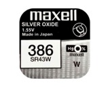 MAXELL • 1 Pile Oxyde Argent IEC 386 V1,5 mAh125 Ø11,6H4,2-piles