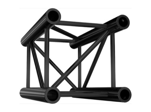 QUICKTRUSS &bull; Quatro M290 Poutre s&eacute;rie lourde noire 0.50m + kit de jonction