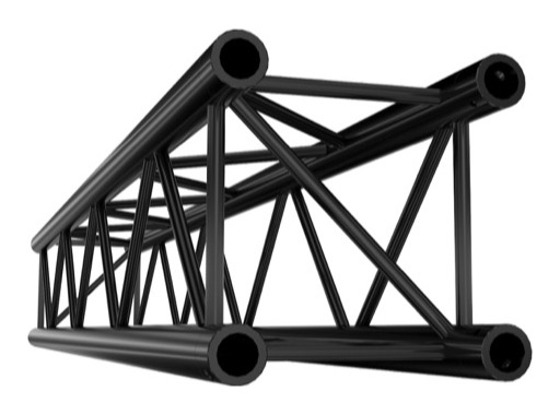 QUICKTRUSS &bull; Quatro M290 Poutre s&eacute;rie lourde noire 2.00m + kit de jonction
