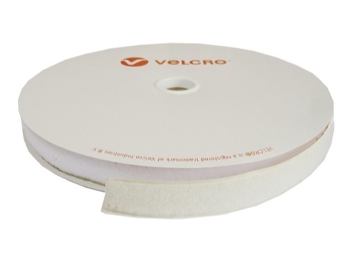 Velcro adhésif • Boucle blanc 20mm - prix au ml