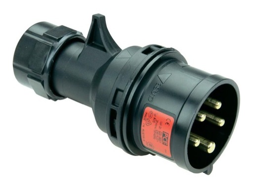 PCE • Fiche mâle noire CEE17 415V 32A 3P+N+T