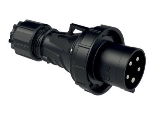 PCE • Fiche mâle noire CEE17 415V 63A 3P+N+T