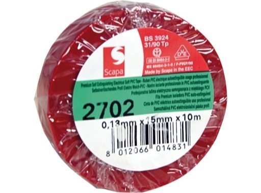 Adhésif PVC rouge 15mm x 10m 103210 • SCAPA
