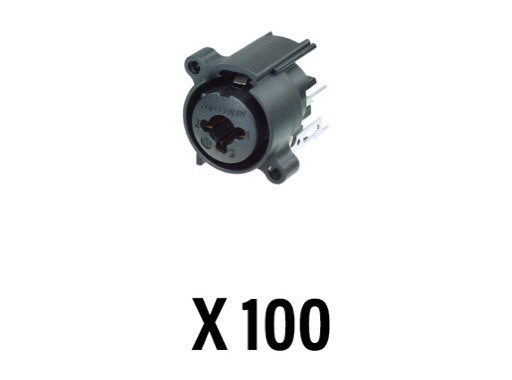 NEUTRIK • Boite de 100 embases combo jack-XLR série A pour CI vertical sans levi