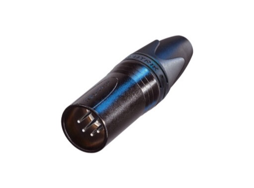 NEUTRIK &bull; Boite de 500 fiches XLR5 m&acirc;le noire d&eacute;mont&eacute;es, s&eacute;rie XX