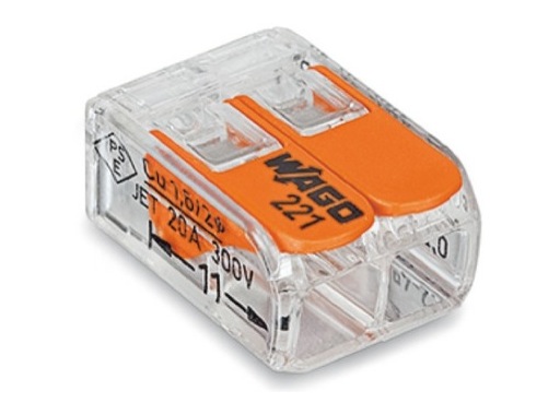 WAGO • Paquet de 100 bornes de connexion sans outils 2 X 0,08 à 4mm2 souple
