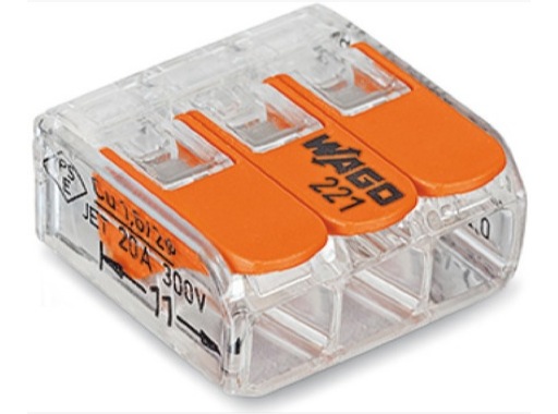 WAGO • Paquet de 50 bornes de connexion sans outils 3 X 0,08 à 4mm2 souple