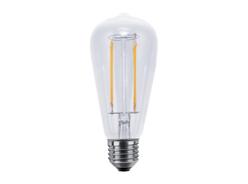 Lampe LED Vintage ST64 claire 6W 230V E27 2000K 470lm IRC90 gradable • SEGULA
