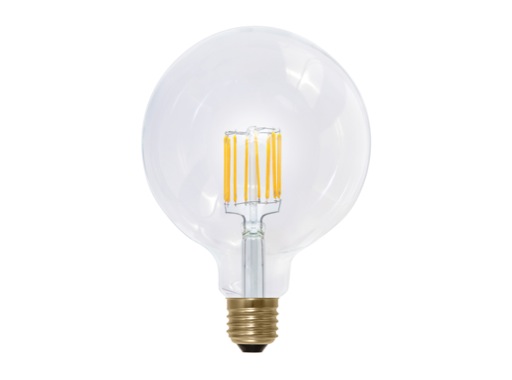 Lampe LED Vintage globe claire 8W 230V E27 2200K 620lm IRC90 gradable • SEGULA