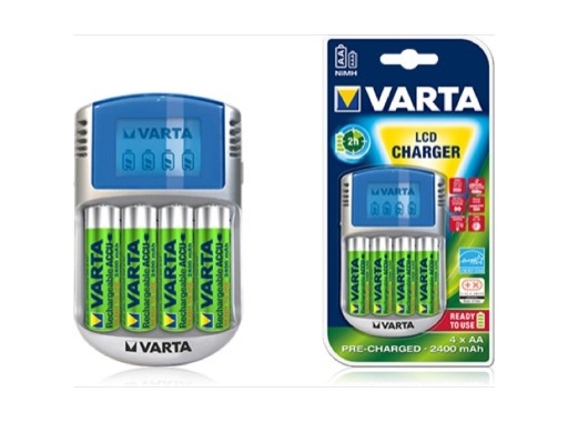 VARTA • Chargeur de piles LCD + 4 Accus AA 2600mA