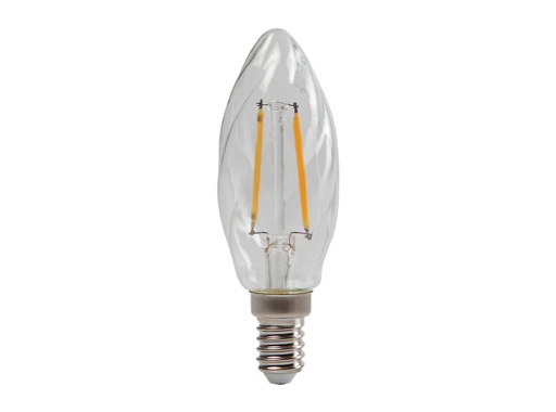 Lampe LED RETRO flamme claire torsadée 2,3W 230V E14 2700K 250lm 15000H • SLI