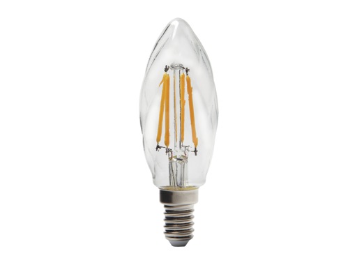 Lampe LED RETRO flamme claire torsadée 3,9W 230V E14 2700K 420lm 15000H • SLI