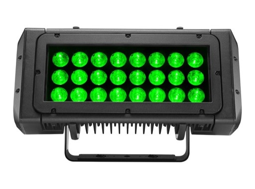 Projecteur BRICK Full RGBW 24 x 20 W IP65 8° noir + filtres holographiques - DTS