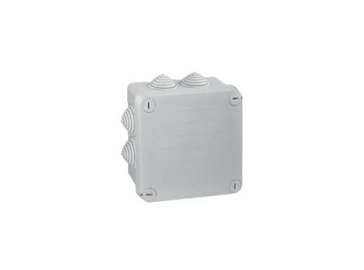 LEGRAND &bull; Boite PLEXO carr&eacute;s grise 105 x 105 x 55 mm 7 embouts
