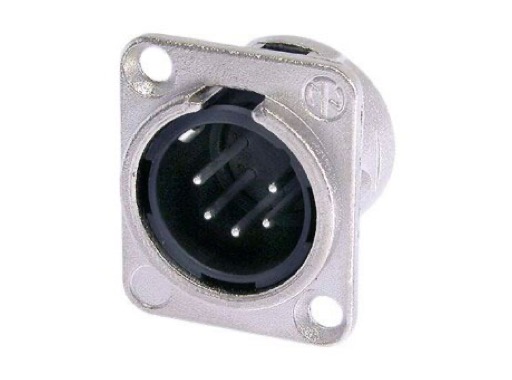 NEUTRIK • Embase XLR série D mâle 5 pts contacts or