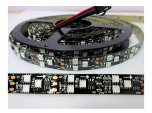 LED Strip matricé (par 3) RGB 90 LEDs/m 27 W/m 5 V bobine 10 m IP20 - DENEB