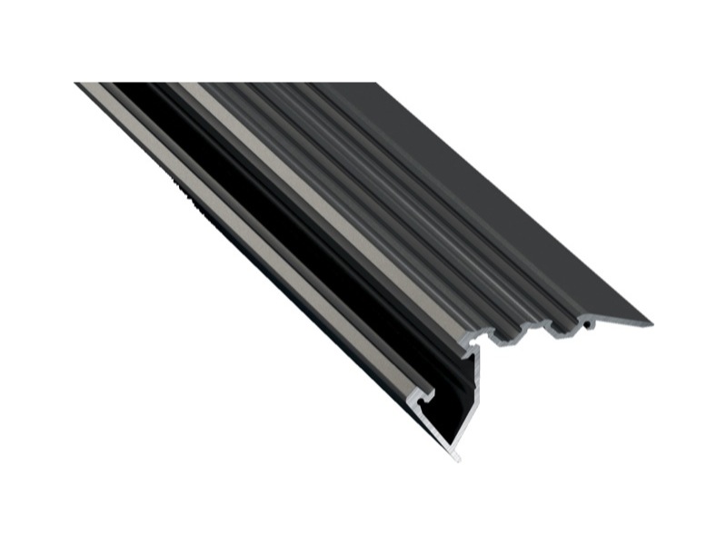 Profile LED alu anodisé noir pour éclairage 45°
