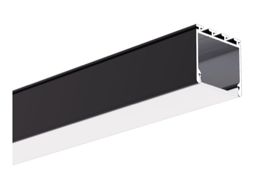 Profilé LIPOD alu anodisé noir 2 m (sans diffuseur) - KLUS