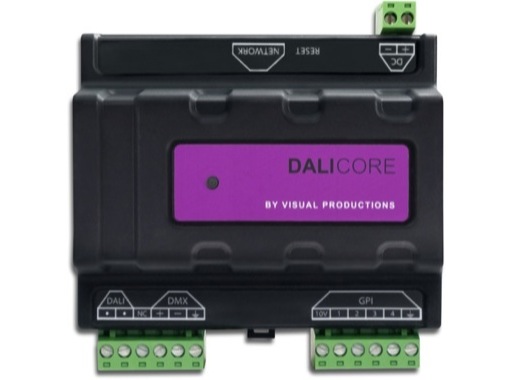 VISUAL PRODUCTIONS • DaliCore Contrôleur hybride DALI / DMX sur rail DIN