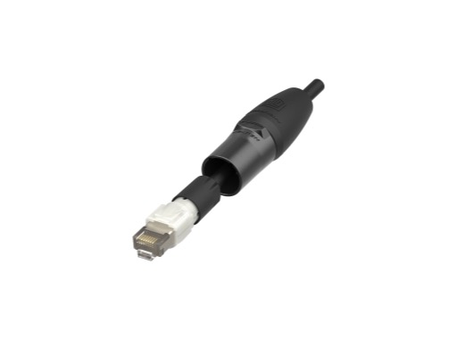 NEUTRIK &bull; Corps de fiche etherCON noire r&eacute;tractable &eacute;tanche cat.5, s&eacute;rie TOP
