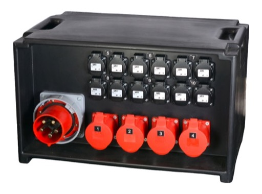 BOITIER • 125A 30mA Tetra => 4x32A Tetra CEE17+ 6xPC16A