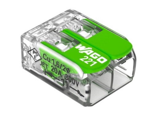 WAGO Green • Paquet de 100 bornes de connexion sans outils 2x0,08 à 4mm2 souple