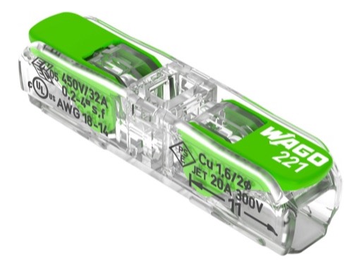 WAGO Green • Paquet de 60 bornes de connexion face a face 2 X 0,08 à 4mm2