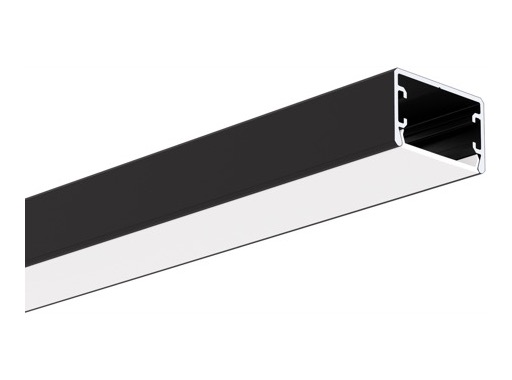 Profil&eacute; GLAZA LL alu anodis&eacute; noir 3 m (sans diffuseur) - KLUS