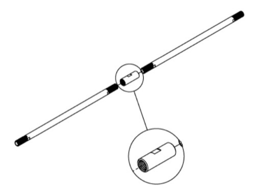 Raccord pour tige noire pour montage en pendant pour s&eacute;rie 2inspire - CHROMA-Q