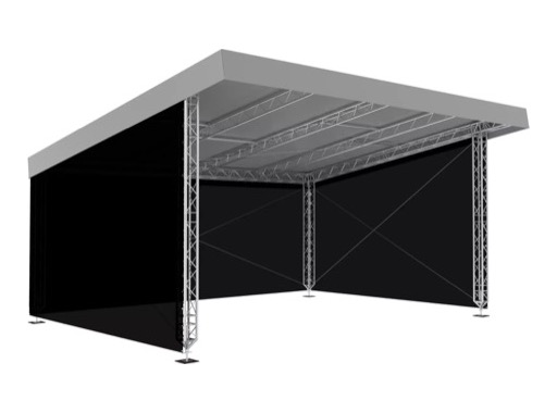 B&acirc;che arri&egrave;re noire pour chapiteau MR0 avec avanc&eacute;e 8 x 6 m - QUICKTRUSS