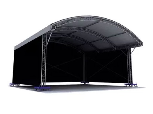Chapiteau MR1 toit arrondi 6 x 4 m hauteur 4,7 m avec b&acirc;che de toit gris argent&eacute; - QUICKTRUSS