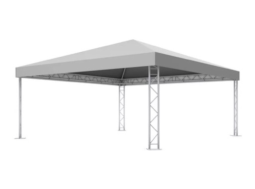 Tente MDT1 5 x 5 m hauteur 2,2 m avec b&acirc;che de toit gris argent&eacute; - QUICKTRUS