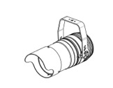 DTS &bull; Casquette anti &eacute;blouissement argent pour projecteur Focus Solo Zoom HO-alimentations-et-accessoires