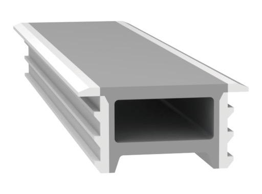 ESL &bull; Diffuseur silicone blanc, bordures blanches 1 m plat 15x10mm