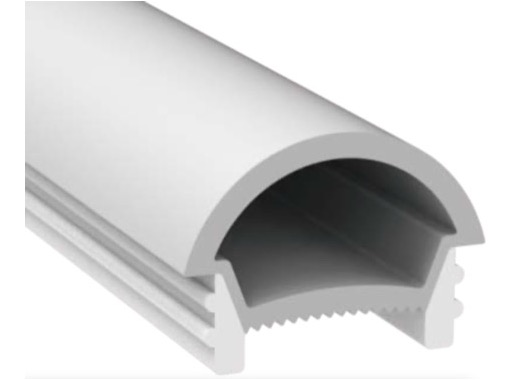 ESL &bull; Diffuseur silicone blanc arrondi 1 m 20x18mm
