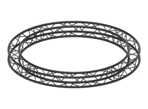 QUICKTRUSS &bull; Quatro M290 s&eacute;rie lourde noire cercle &oslash;3.00m 4 segments + kits de jonction