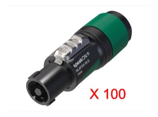 NEUTRIK &bull; Boite de 100 fiches speakON d&eacute;mont&eacute;es 4 contacts, s&eacute;rie XX
