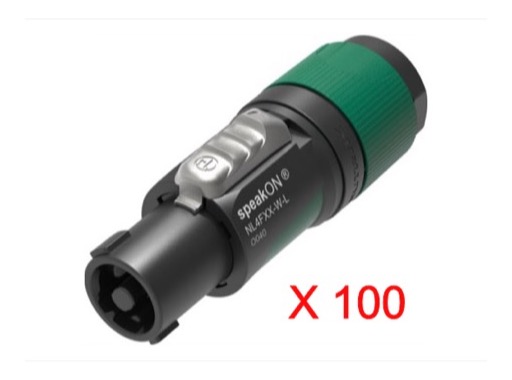 NEUTRIK &bull; Boite de 100 fiches speakON d&eacute;mont&eacute;e 4 contacts, s&eacute;rie XX
